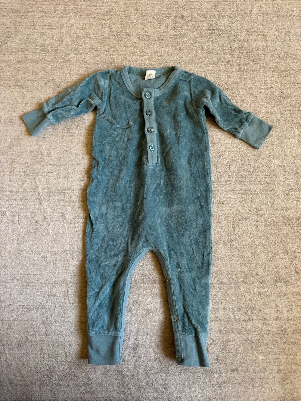 kate quinn Teal Button Henley Footie